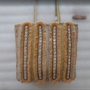 Bulk Order Jute Dari Cotton Handmade Eco-Friendly Bohemian Tote Bags with Embroidery Chains Zipper Closure From India Suppliers - Product Image 1