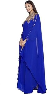 Elegante vestido de mujer de cuerpo entero con cuentas Abaya cristal adornado con patrón antiestático para musulmanes para fiestas - Product Image 3