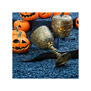 Premium Handcrafted Brass Chalice | Royal Vintage <b>Goblet</b> Design | Intricate Engraving Decorative Cup | Classic Home Decor - Product Image 5