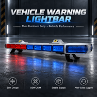 Barre lumineuse LED clignotante d'avertissement SENKEN à corps mince en aluminium pour véhicules d'urgence, d'ambulance et de pompiers