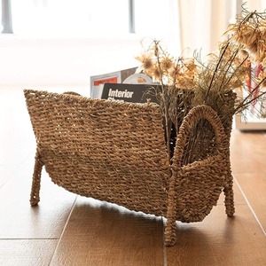 Meilleur prix pour accessoires de bureau : organiseur de brochures, de dossiers et de magazines en jonc de mer, fait main. - Product Image 3