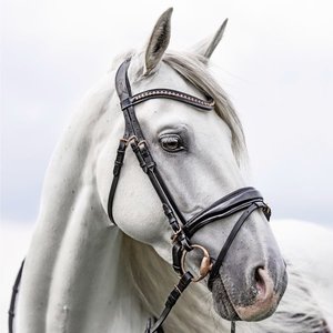 สายรัดจมูกสวีเดน สร้อยจมูกโรสโกลด์ สร้อยหนังสีดํา สร้อยคล้องหน้าและสายรัดจมูก เรียงรายนุ่มนวล โล่งหินสตราสเลียนแบบ - Product Image 1