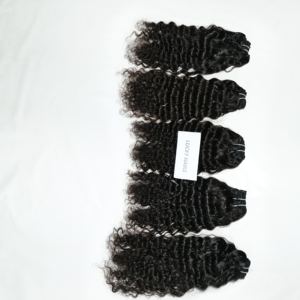 Extensiones de cabello humano Remy indio Natural sin procesar, cutícula virgen cruda alineada, paquetes de ondas de agua profunda, onda suelta, recta - Product Image 3