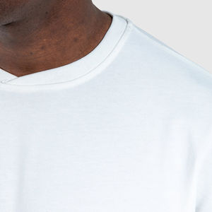 T-shirt personnalisé pour homme T-shirt personnalisé rapide 100% coton pour homme Anti-rides poids lourd surdimensionné épaules tombantes solide vierge court - Product Image 4