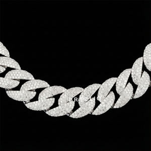 Collier Miami Cuban Link en argent sterling 925, style hip-hop de luxe, look glacé, bijoux tendance pour unisexe - Product Image 4