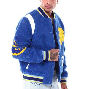 Custom Print Logo Men's Retro Winter Outdoor <b>Work</b> Jackets <b>Fleece</b> Varsity Jacket Chenille Embroidery Winter Jacket Cotton - Product Image 2