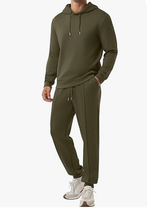 ชุดวอร์มผู้ชาย 2 ชิ้น สำหรับฤดูหนาว ผ้าฝ้าย 100% เสื้อฮู้ดมีเชือกผูก และกางเกงวอร์มพิมพ์ลายดิจิทัล - Product Image 3