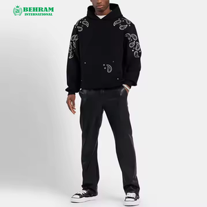 Sweat à capuche vintage personnalisé pour hommes 100% coton polaire 400GSM sérigraphié sweats à capuche et sweat-shirts unisexe prêt à expédier - Product Image 5