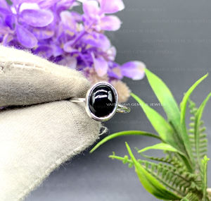 925 Sterling Silver Bezel Setting <b>Black</b> Onyx 8x10mm Oval Gemstone <b>Ring</b> Bohemian Minimalist Jewelry for <b>Women</b> Party - Product Image 6