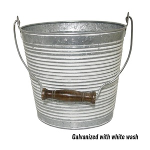 Antique Garden <b>Decorative</b> Metal Handles Galvanized Planter Garden home <b>decoration</b> outdoor indoor Supplies Plant Standing Pot - Product Image 4