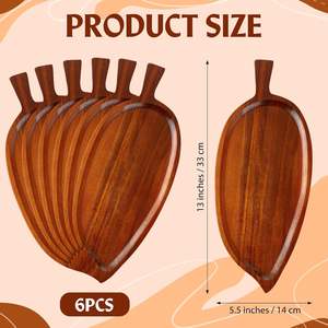 จานไม้รูปใบไม้สุดหรู เป็นมิตรกับสิ่งแวดล้อม ของขวัญทางธุรกิจ เครื่องครัว ทำความสะอาดง่าย - Product Image 4