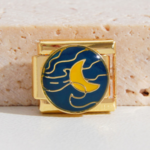 All'ingrosso 18k Charms italiano placcato oro alla rinfusa Non appannamento in acciaio inox luna italiano <span class=keywords><strong>Charm</strong></span> braccialetto di fascino - Product Image 6