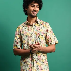 Camisas de Manga Corta para Hombre, de Calidad Premium para Exportación, Estilo Casual y Playero, Estampadas, Corte Regular, 100% Poliéster, Secado Rápido - Product Image 1