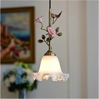 Lustre Rose Française à Hauteur Réglable, LED Intégrée, en Cuivre Massif, pour Salle à Manger, Chambre, Chevet, Bureau, Décoration Vintage pour la Maison