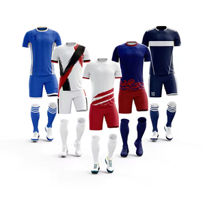 Uniformes de camiseta de fútbol hechos a medida en negro y azul - Product Image 2