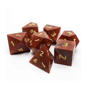 Dés en pierre de haute qualité, jaspe rouge, cristal naturel, pierres précieuses de guérison reiki, pierres gravées, ensemble de dés personnalisés, cristal viking - Product Image 5