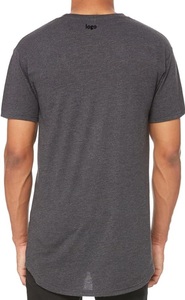 Camiseta de manga corta ajustada informal con personalidad a la moda para hombre, camiseta peinada 100% para hombre, cuerpo más largo de BD - Product Image 4