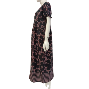 Vestido Midi Informal Súper Lindo con Mangas con Volantes, Cintura Alta, Estilo Holgado, de Rayón, con Decoración de Botones - Product Image 4