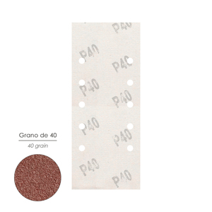 Ricambi per Carta Abrasiva con Velcro 115x280 mm con Fori Grana 40 (10 Pezzi) - Product Image 3