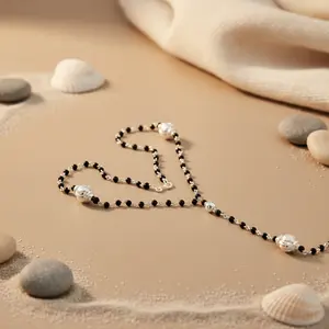 Collar de Rosario con Cuentas Negras Culturales para Oración Religiosa - Product Image 3