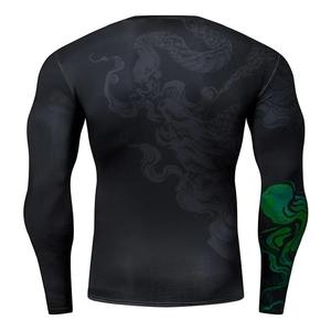 Nueva Camiseta de Compresión MMA Rashguard para Hombre, Manga Larga, Spandex/Poliéster, Secado Rápido, Transpirable, para Correr, Muay Thai, BJJ, Boxeo - Product Image 2