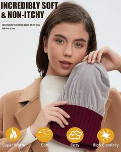 Gorro Casual de Forro Polar, Spandex/Poliéster, Sólido, Unisex, Suave, Cálido para Invierno, Transpirable, Impermeable, Ajustable y Personalizable - Product Image 2