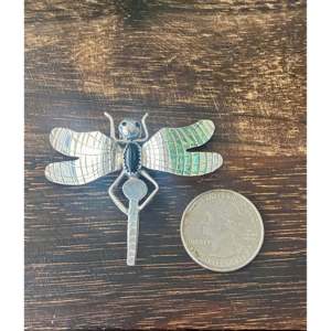 Broche de Libélula de Plata de Ley con Ónix Navajo, Joyería de Insecto de Acero Inoxidable, Regalo Coleccionable, Accesorio de Moda - Product Image 3