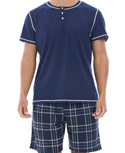 Ensemble short décontracté et t-shirt à manches courtes pour hommes, ensemble 2 pièces respirant de couleur unie pour l'été - Product Image 1