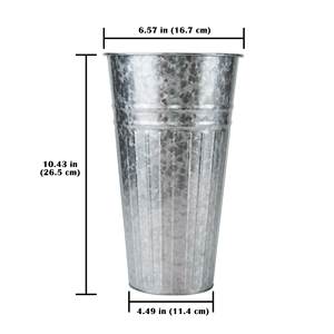 Home Decor Flowers and Plants Galvanized <b>Tall</b> Bucket <b>Planter</b> Vase for Home Decor Outdoor <b>Indoor</b> Farmhouse Decoration - Product Image 3