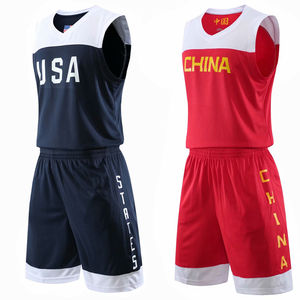 Maillots de basket-ball pour hommes et jeunes, États-Unis, Chine, ensembles de maillots, uniformes, kits d'entraînement, vêtements de sport, maillots de basket-ball d'équipe, respirants, personnalisés - Product Image 1