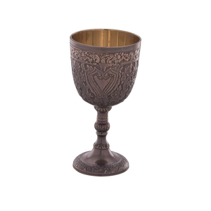 Handcrafted Engraved Metal Chalice Goblet |Vintage Style Decorative Drinking Cup for Bar <b>Kitchen</b> Table Decor Collection Handmade - Product Image 4
