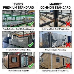 ZYBOX Casa Container Espandibile 30ft OEM ODM, Colore Beige Sabbia Effetto Legno, Montaggio in 10 Minuti, Prefabbricata per Casa, Ufficio, Campeggio, Resort OEM ODM - Product Image 5