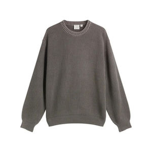 Pull en coton tricoté pour homme, style pêcheur, personnalisé OEM ODM, lavé, col rond, manches longues, fabriqué par Ako - Product Image 1