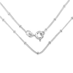 Collar de Cadena con Cuentas de Plata de Ley de 20 Pulgadas, Moderno, con Bola de Diamantes, para Mujeres y Niñas, para Bodas o Regalos - Product Image 3