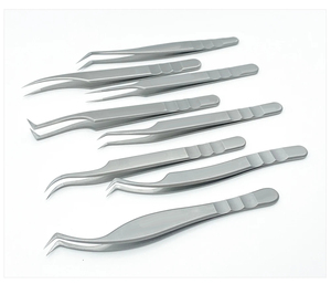 Pinzas de plata satinada de 40 grados, herramienta de belleza de acero inoxidable, nuevo diseño de triple agarre, puntas de volumen puntiagudas, modelo aplicador fino - Product Image 6