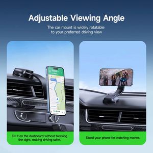 Supporto per cruscotto regolabile universale magnetico per auto supporto a ventosa supporto magnetico flessibile per cellulare compatibile con tutti - Product Image 2