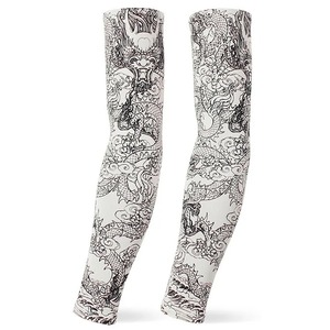 Manchons de bras de cyclisme, sport et gaming, sans couture, avec logo personnalisé, motif tatouage, couvre-coudes, protège-bras pour le jogging et les jeux, manchons de protection - Product Image 1