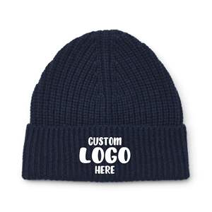 Gorro de punto cepillado OEM con logotipo personalizado, gorro cálido a rayas para hombre - Product Image 5