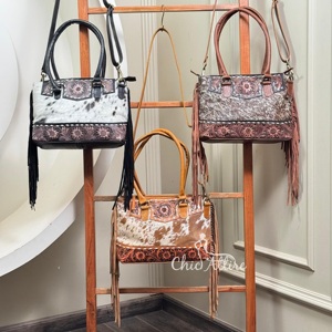 Sac fourre-tout à franges dissimulé en cuir usiné à la main haut de gamme de grande capacité à la mode vintage sacs à bandoulière en cuir véritable pour femmes - Product Image 1