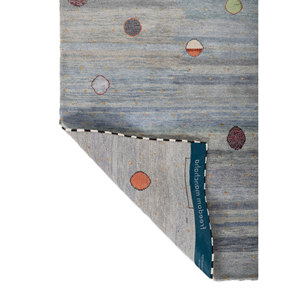 Alfombra de Lana y Seda Anudada a Mano Freedom Manchaha Azul, Rectangular 9x12, Diseño Abstracto de Rompecabezas para Pasillo, Uso Doméstico para Adolescentes - Lub-83 - Product Image 5
