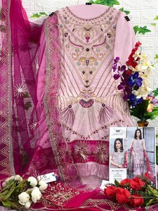 Vêtements pakistanais indiens de couleur vive pour les fêtes Dernières tendances exclusives en rayonne de soie coupe droite Kurti Dupatta - Product Image 4