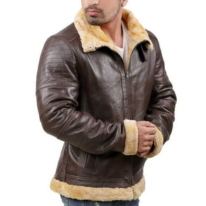 2025 Customized Men's Shearling B3 <b>Jackets</b> Professional Quality New Breathable <b>Canvas</b> <b>Jacket</b> with Stand Collar - Product Image 3