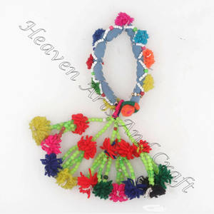 Vintage Beaded Banjara Armlet With Tassels- Ethnic Tribal Belly <b>Dance</b> <b>Costume</b> Bracelets Antique Gypsy Bracelets - Product Image 6