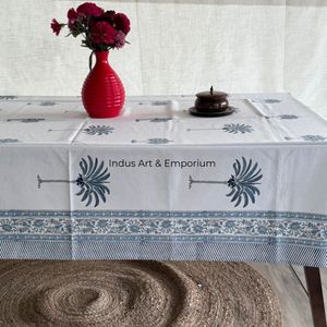 Nappe en coton imprimée à la main, motif floral, écologique, fabriquée en Inde, pour mariages, lavable, taille et couleur personnalisables - Product Image 6