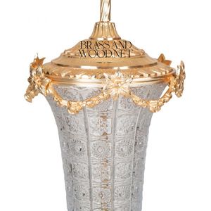 Palace Grandeur Lampe de table de luxe en laiton massif doré - Product Image 5