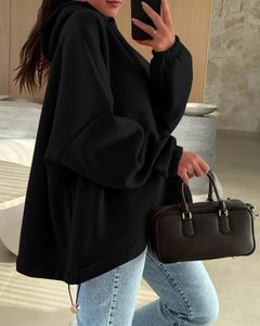 เสื้อสเวตเตอร์แฟชั่นมีฮู้ดสำหรับผู้หญิงชุดเสื้อผ้าแนวสตรีทแบบสวมหัวมีซิปขนาดใหญ่พิเศษสำหรับใส่ไปยิมฤดูหนาว - Product Image 2