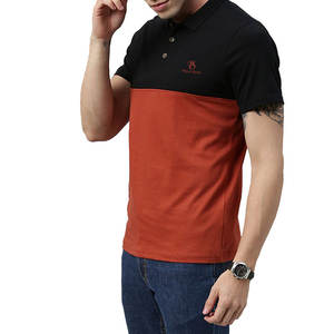 T-shirts décontractés pour hommes élégants et de haute qualité, respirants, anti-plis, avec logo personnalisé imprimé, motif uni, en coton/polyester - Product Image 3