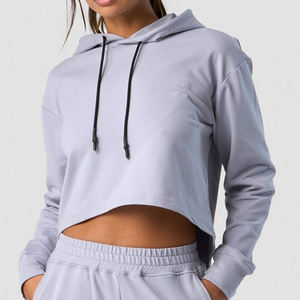 Factory Custom Blank Casual Crop <b>Top</b> Hoodie Sweatshirt <b>Ladies</b> Print <b>Short</b> Cropped Women's Hoodies - Product Image 5