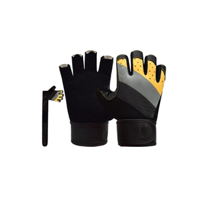 Guantes antideslizantes transpirables acolchados para levantamiento de pesas, muñequeras ajustables, agarre de palma para gimnasio, entrenamiento de Culturismo - Product Image 1