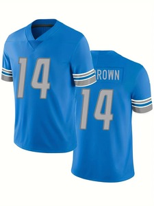 Maillot de football américain en polyester imprimé en 3D Maillot de football cousu avec nom de l'équipe Maillot de rugby respirant en maille - Product Image 4